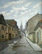 unknow artist A street in Czech town Vysoke Myto with Smekals  bakery Spain oil painting artist